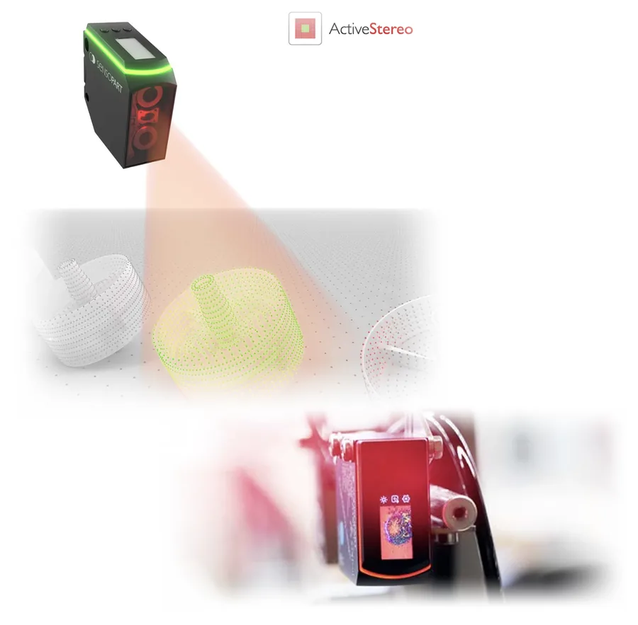 DTECT® Object 3D 產品照與 ActiveStereo 3D 掃描示意